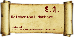 Reichenthal Norbert névjegykártya